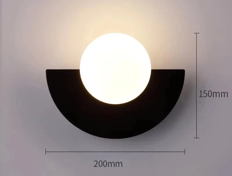Kinkiet kula biała – LED, kute żelazo – ujęcie 13