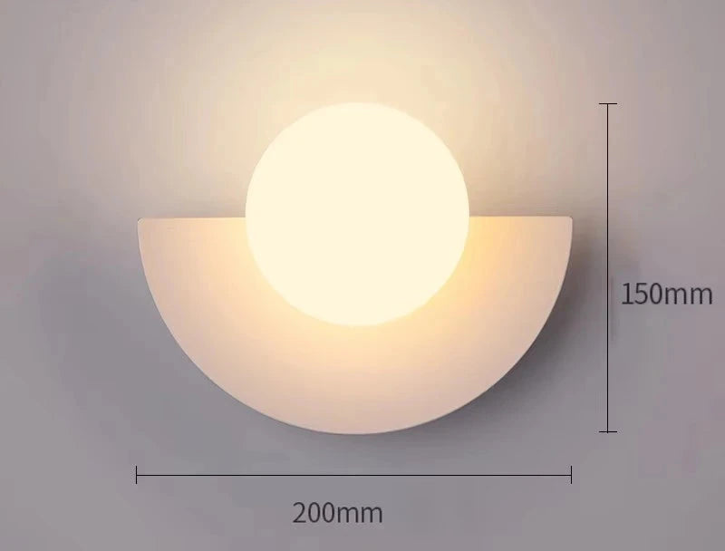 Kinkiet kula biała – LED, kute żelazo – ujęcie 14