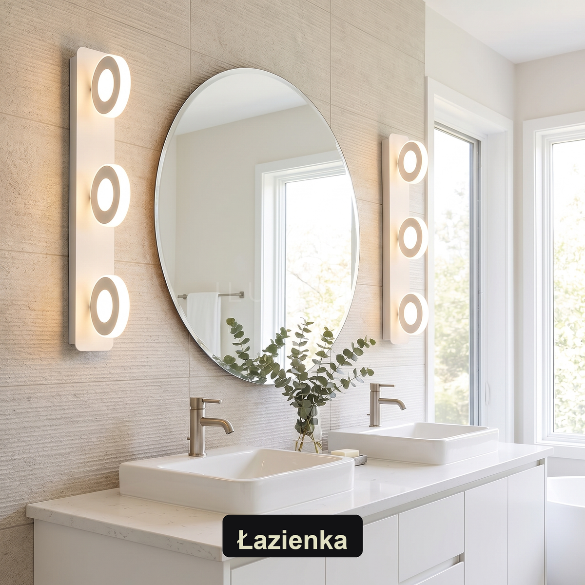 Kinkiet łazienkowy nad lustro biały | LUMARA