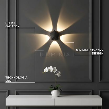 Kinkiet led czarny – efekt halo, minimalizm – ujęcie 2