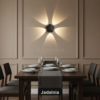 Kinkiet led czarny – efekt halo, minimalizm – ujęcie 3