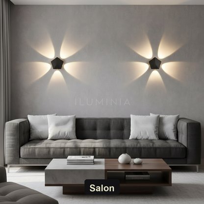 Kinkiet led czarny – efekt halo, minimalizm – ujęcie 6