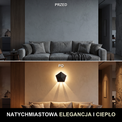 Kinkiet led czarny – efekt halo, minimalizm | SUDULI