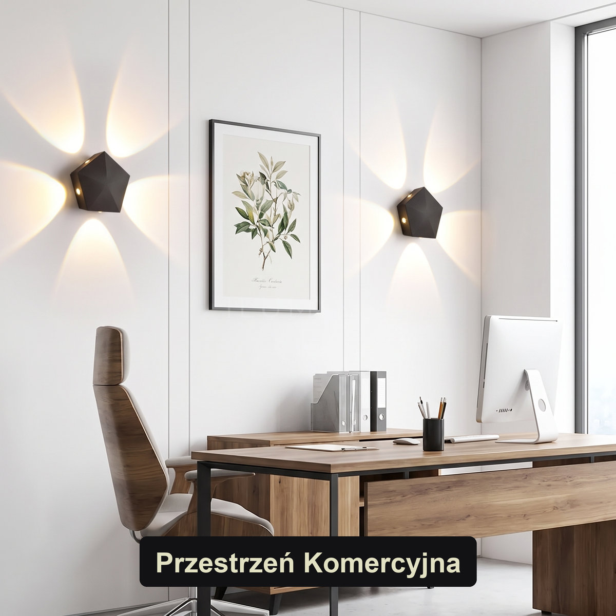 Kinkiet led czarny – efekt halo, minimalizm | SUDULI