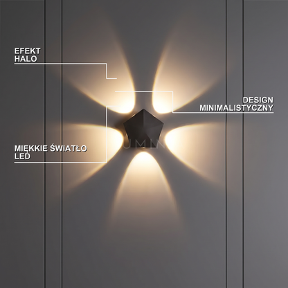 Kinkiet led czarny – efekt halo, minimalizm | SUDULI