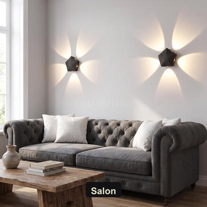 Kinkiet led czarny – efekt halo, minimalizm | SUDULI
