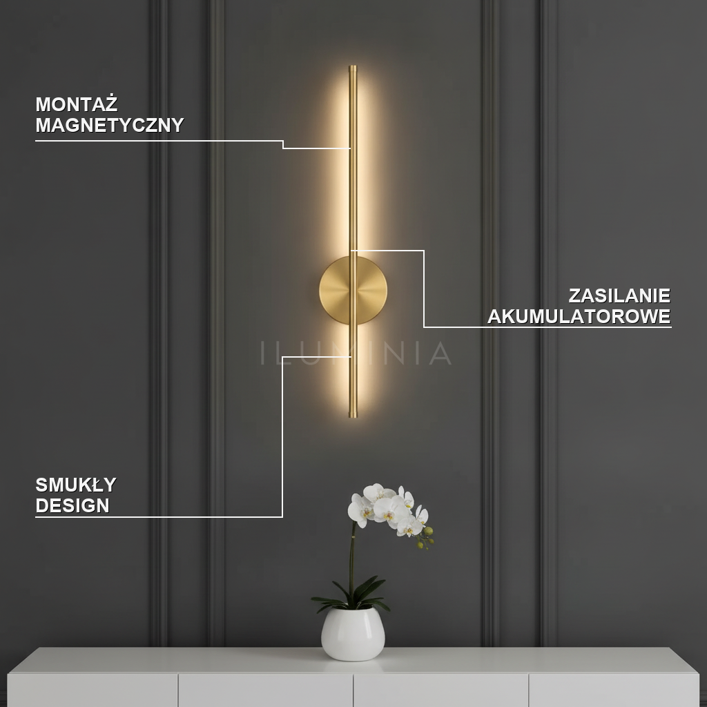 Kinkiet led na baterie | LINEA – cechy i funkcje