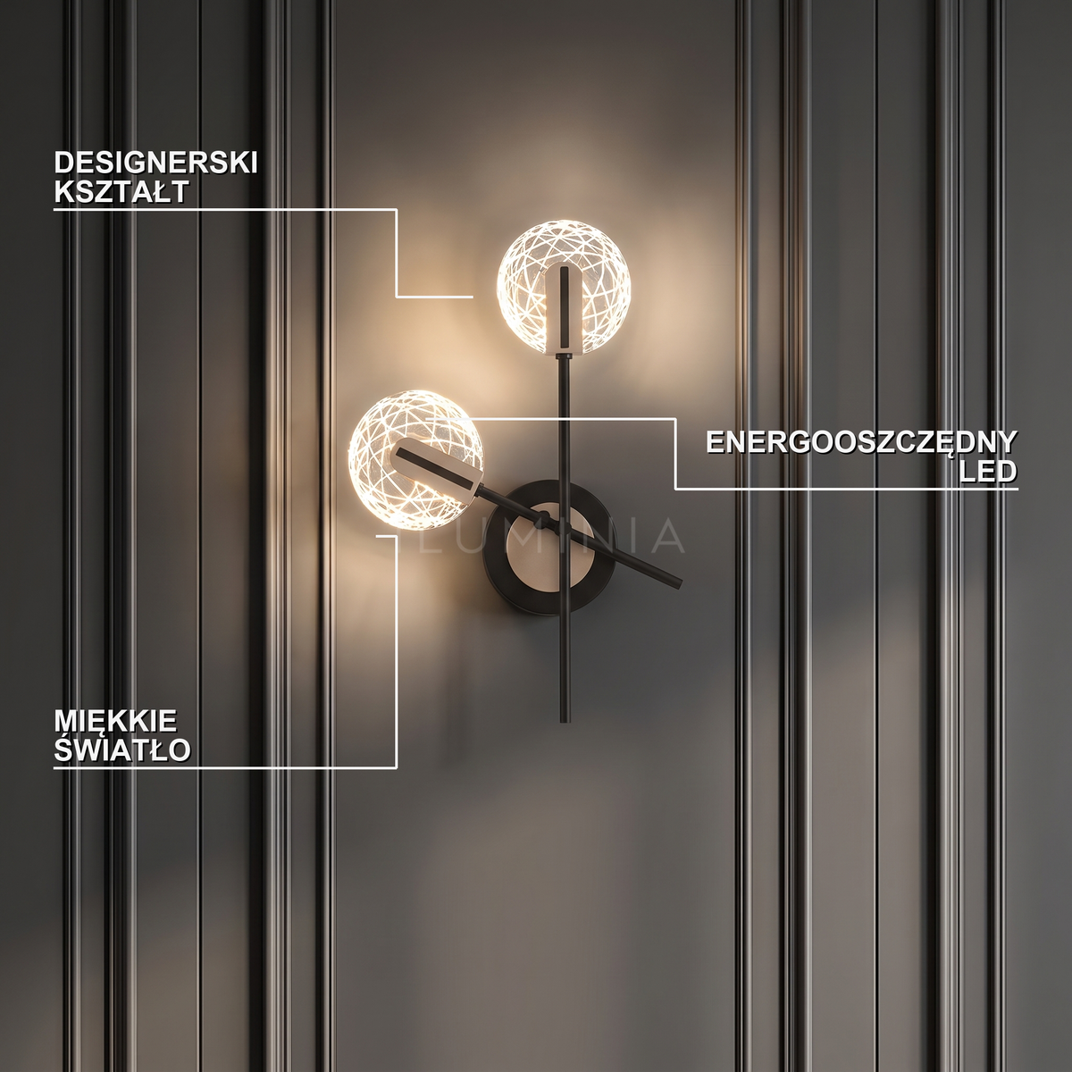 Kinkiet led na ścianę – designerski, energooszczędny | NOIVAR