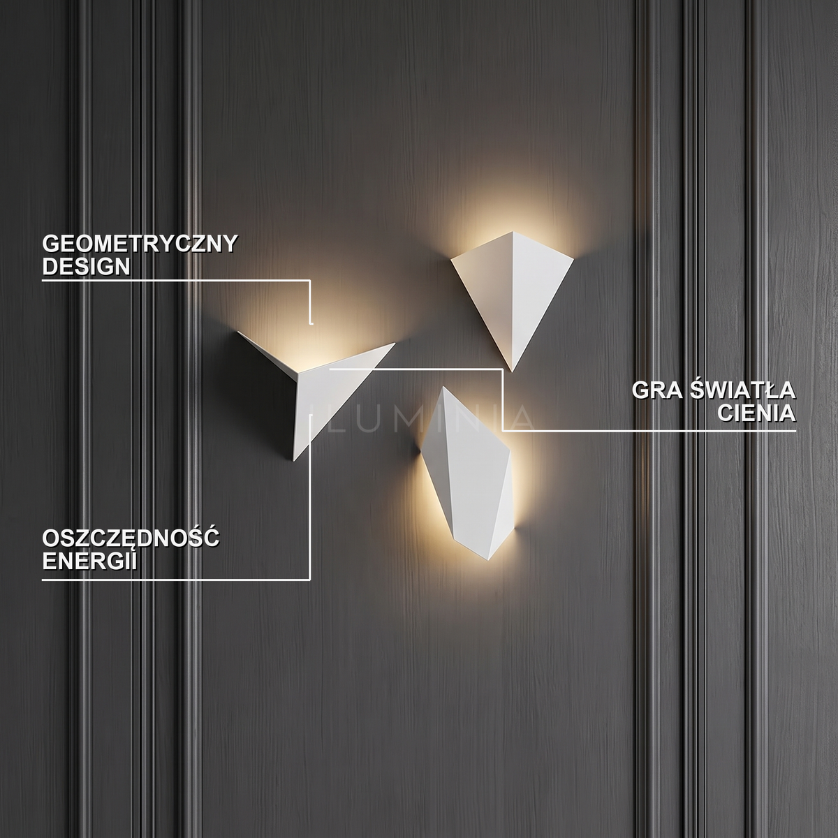 Kinkiet ledowy nowoczesny – geometryczny design | GOULETI