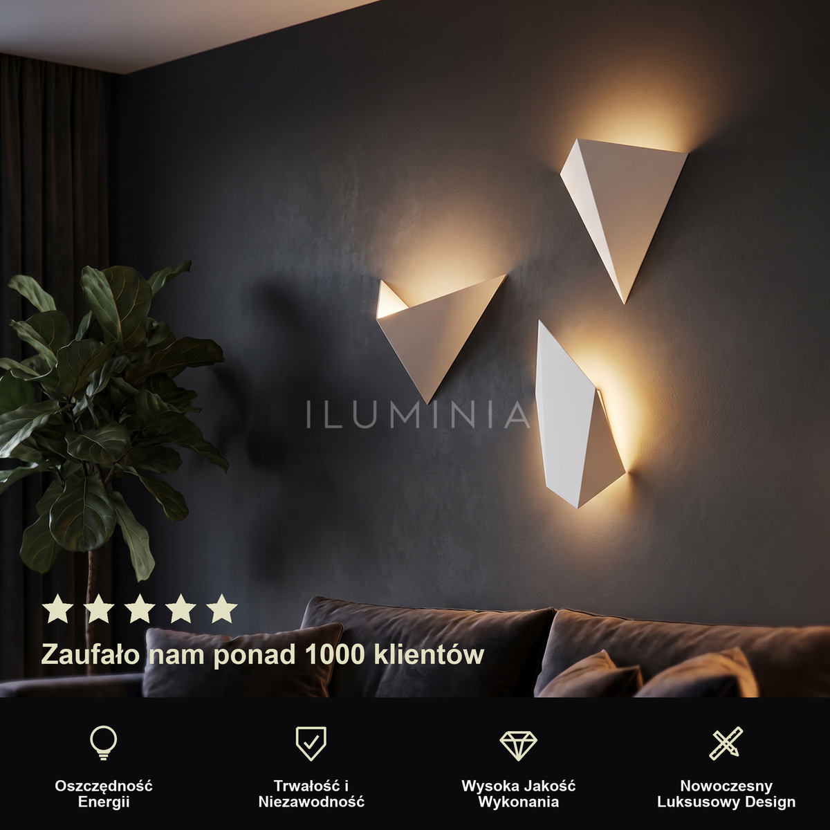 Kinkiet ledowy nowoczesny – geometryczny design | GOULETI