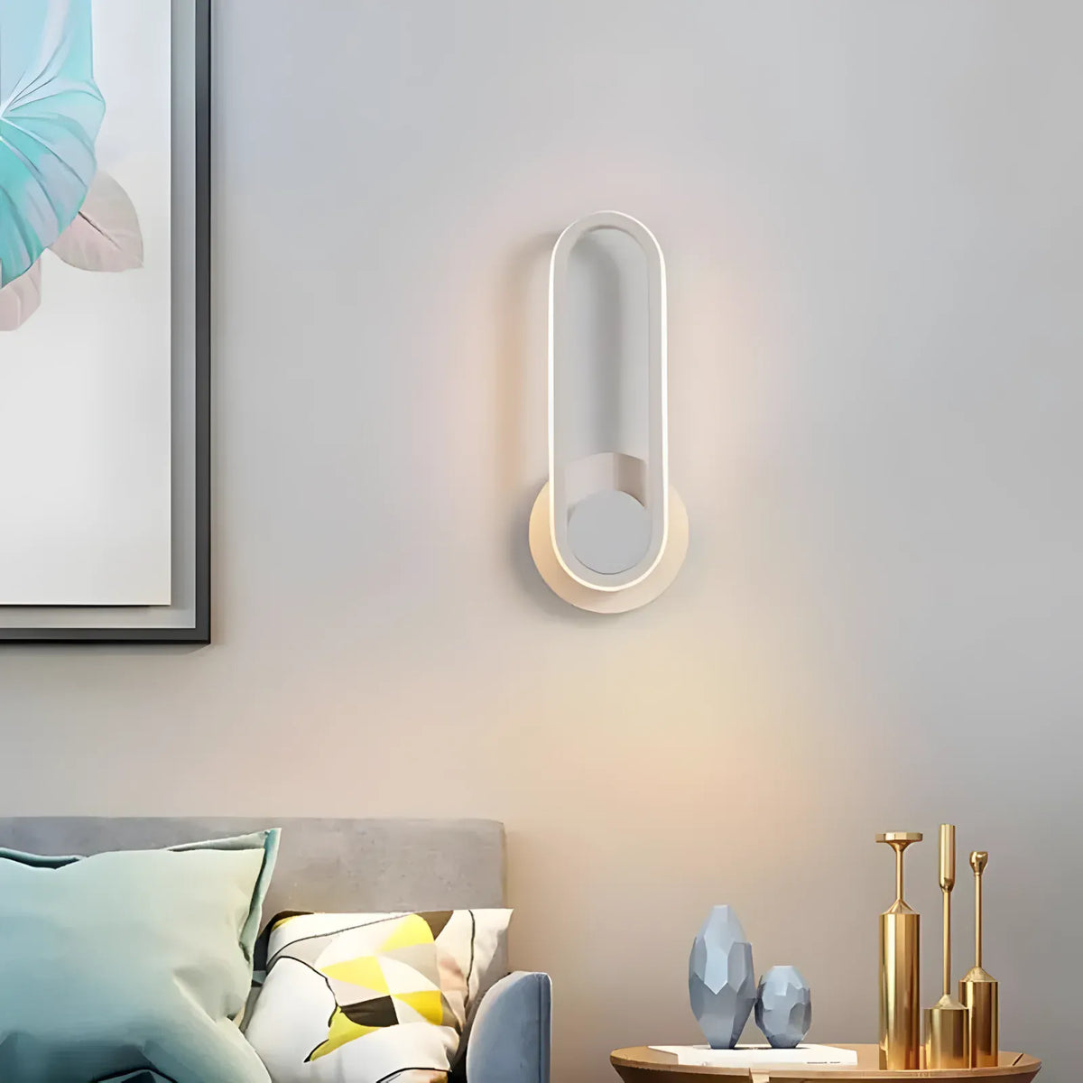 Kinkiet loft biały do korytarza