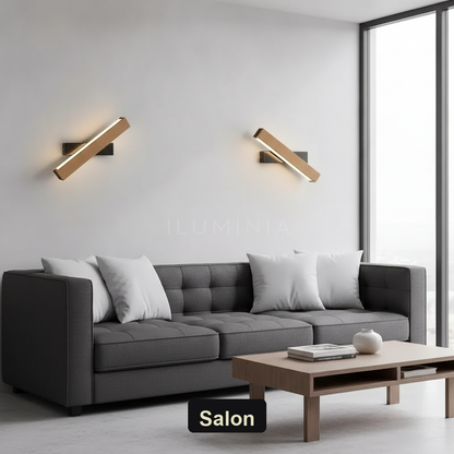 Kinkiet loft drewno – metal, industrialny – ujęcie 5