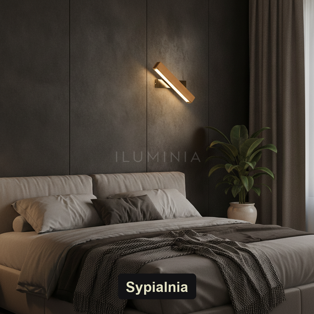 Kinkiet loft drewno – metal, industrialny – ujęcie 7