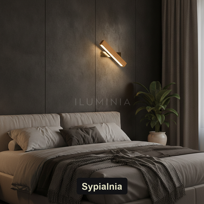 Kinkiet loft drewno – metal, industrialny – ujęcie 7