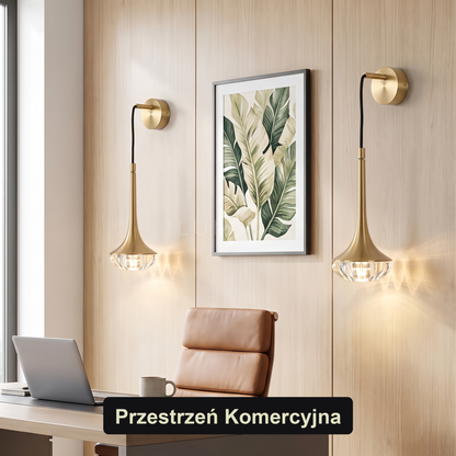 Kinkiet mosiądz – szkło, nowoczesny | LUMINI