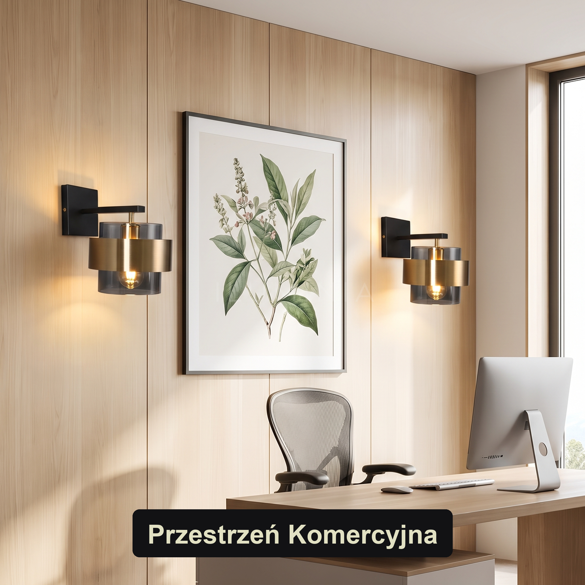 Kinkiet mosiężny – szkło, luksusowy | VELAI