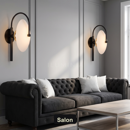 Kinkiet nowoczesny czarny – biały dyfuzor | DIFFU – salon