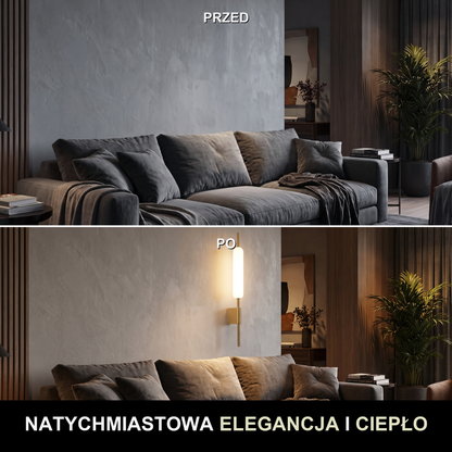 Kinkiet pionowy led – złoty, elegancki | AURIVECZ