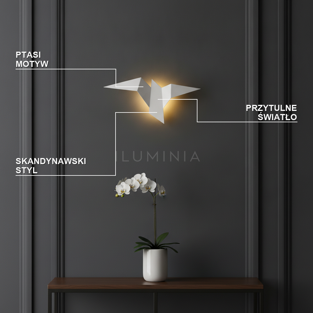 Kinkiet ptak – dekoracyjny LED | AVELLA – cechy i funkcje