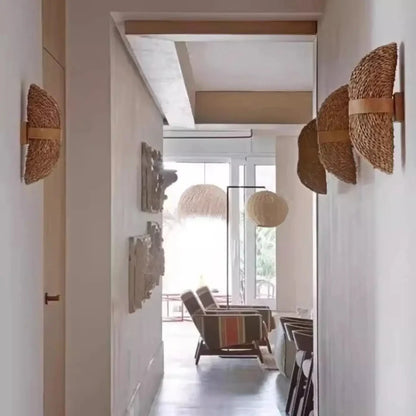 Kinkiet rattanowy – naturalny, boho – ujęcie 3