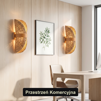 Kinkiet rattanowy – naturalny, boho | ROUFIN – przestrzeń komercyjna