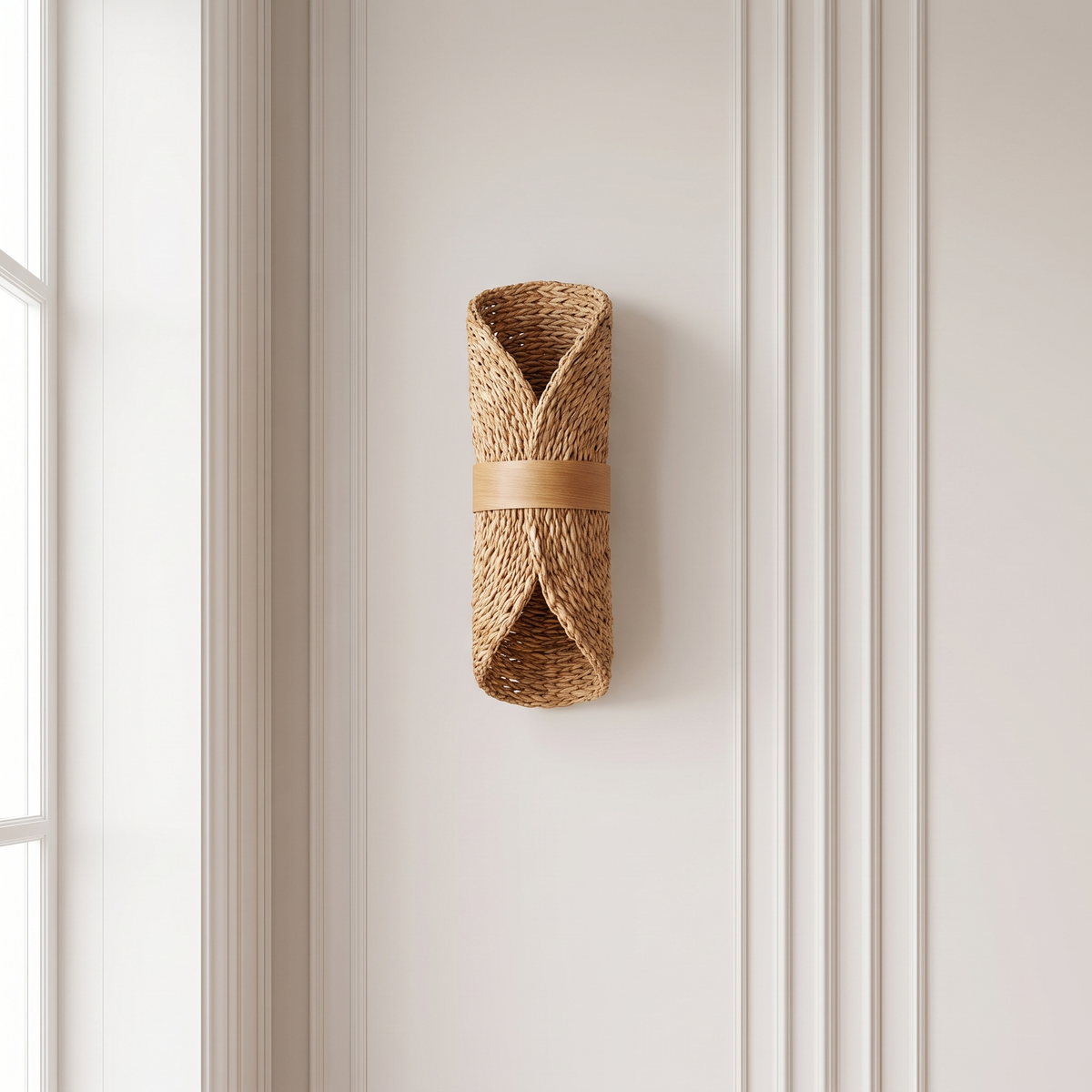 Kinkiet rattanowy – naturalny, boho | ROUFIN