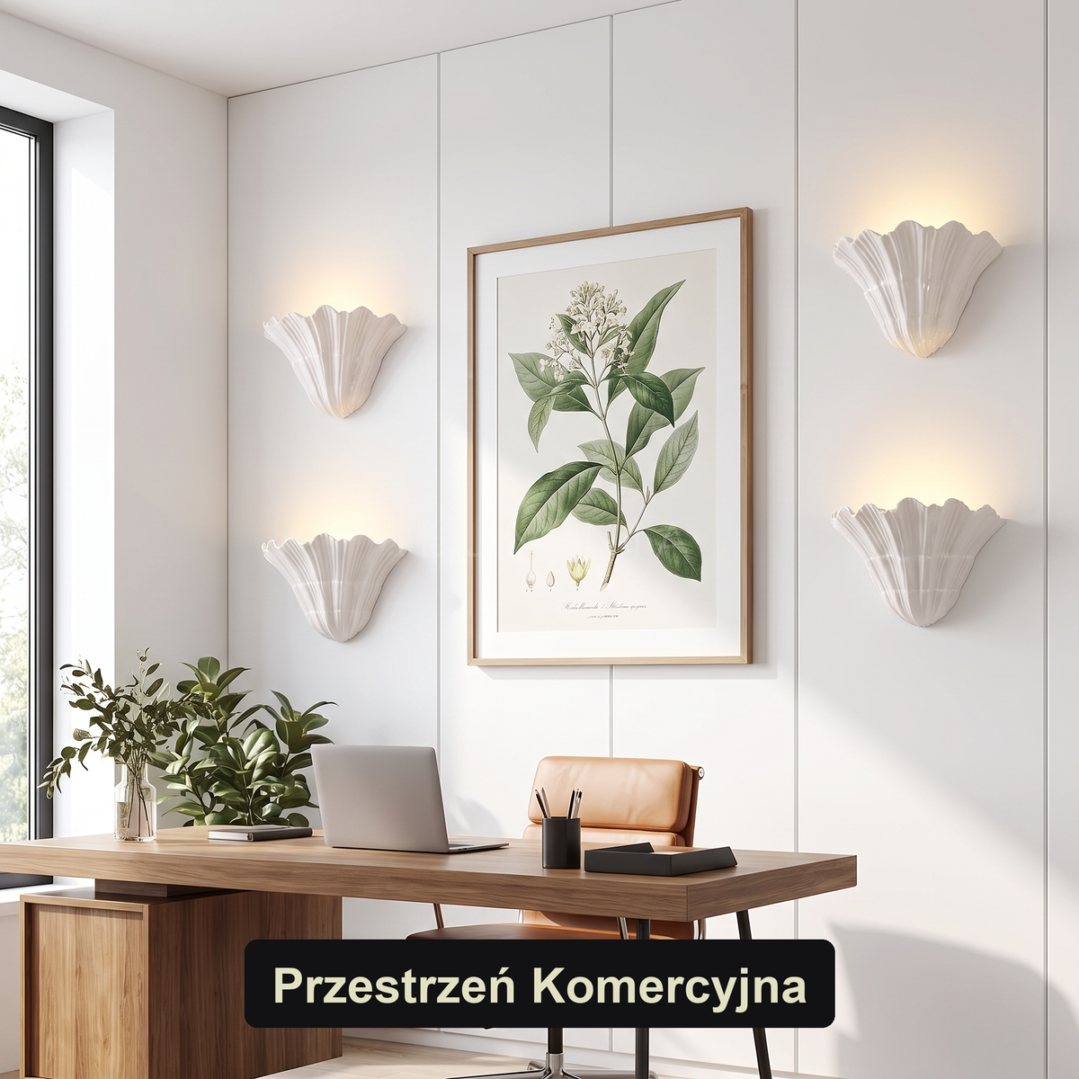 Kinkiet ścienny biały – muszla, nadmorski | LAILA