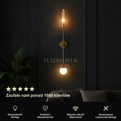 Kinkiet skandynawski – szklany klosz LED do salonu