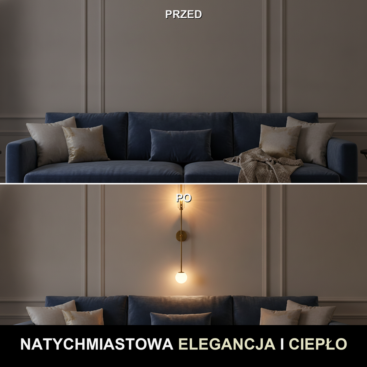 Kinkiet skandynawski – szklany klosz LED w nowoczesnym stylu