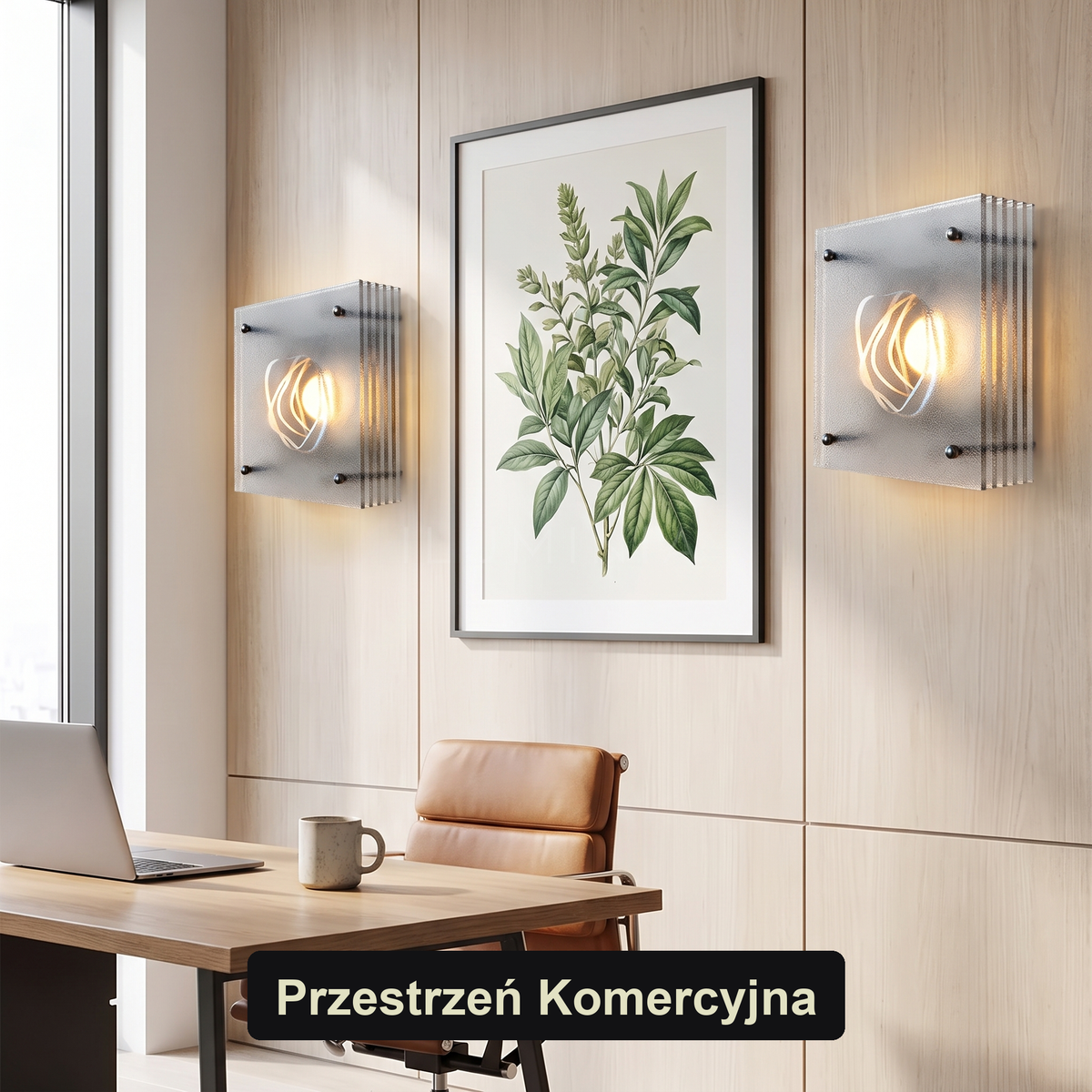Kinkiet szklany kwadratowy – minimalizm | RECARTE