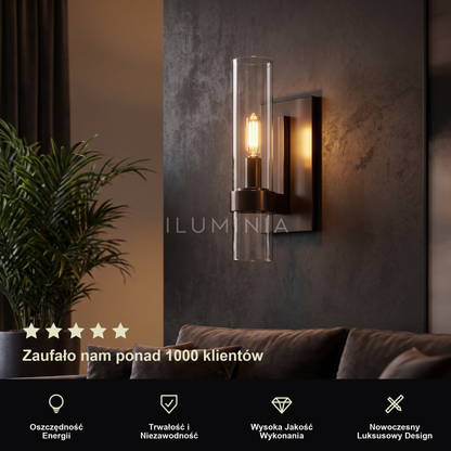 Kinkiet tuba – szklana, designerska | NIKORA