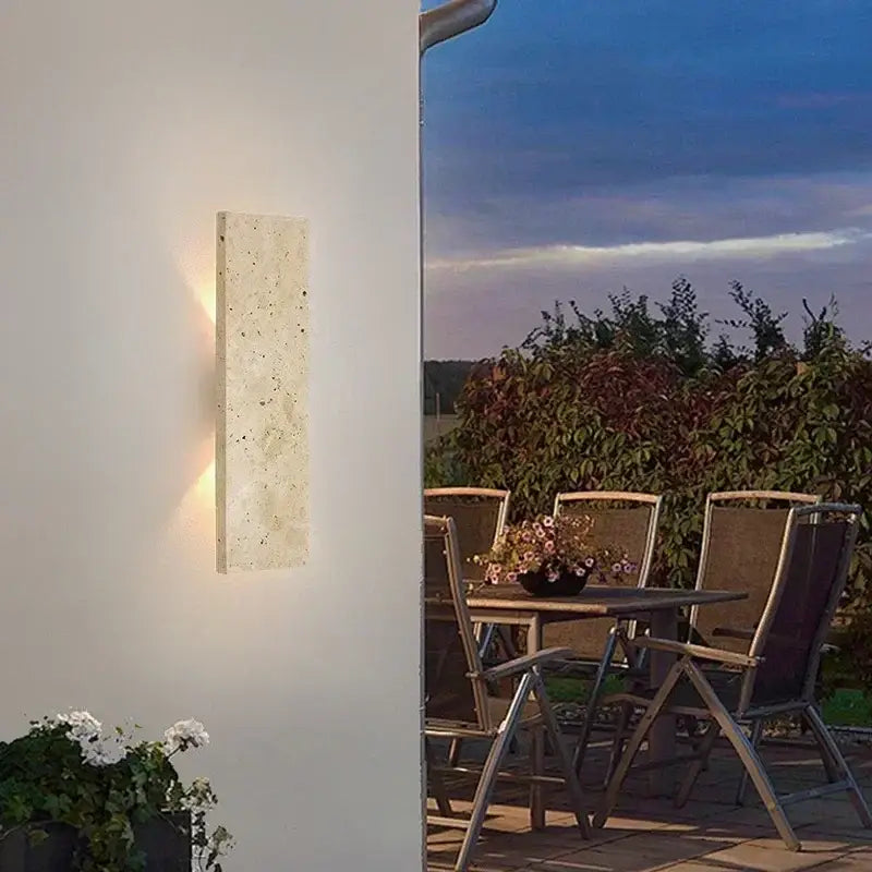 Kinkiet kamienny beżowy IP65 do salonu