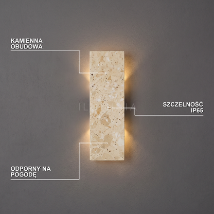 Kinkiet kamienny beżowy IP65 | TERRAN