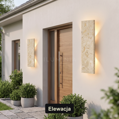 Kinkiet kamienny beżowy IP65 | TERRAN