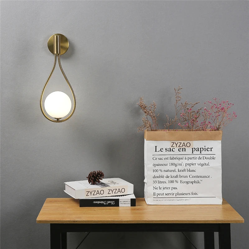 Kinkiet złoty nowoczesny – LED, kropla – ujęcie 7