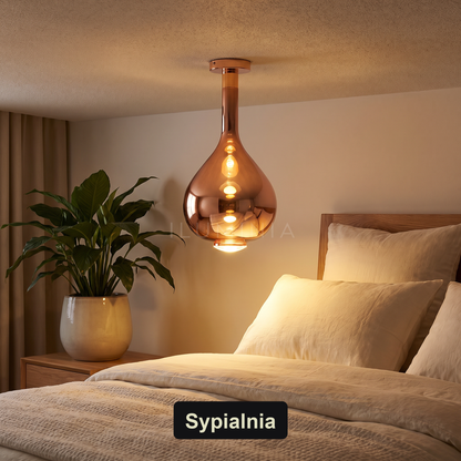 Lampa miedziana wisząca | Doriella
