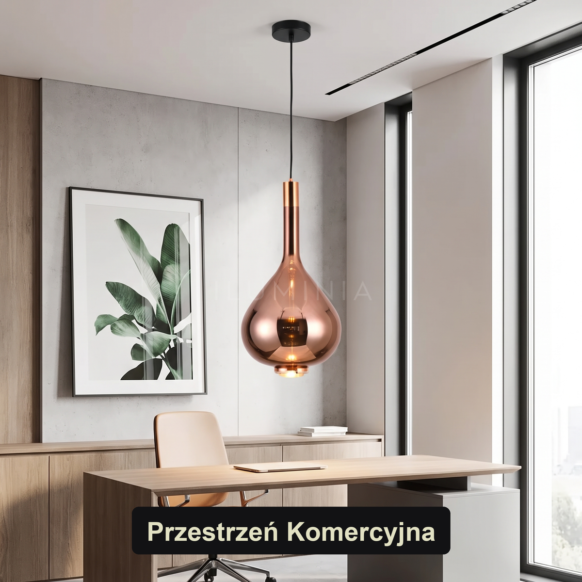 Lampa miedziana wisząca | Doriella