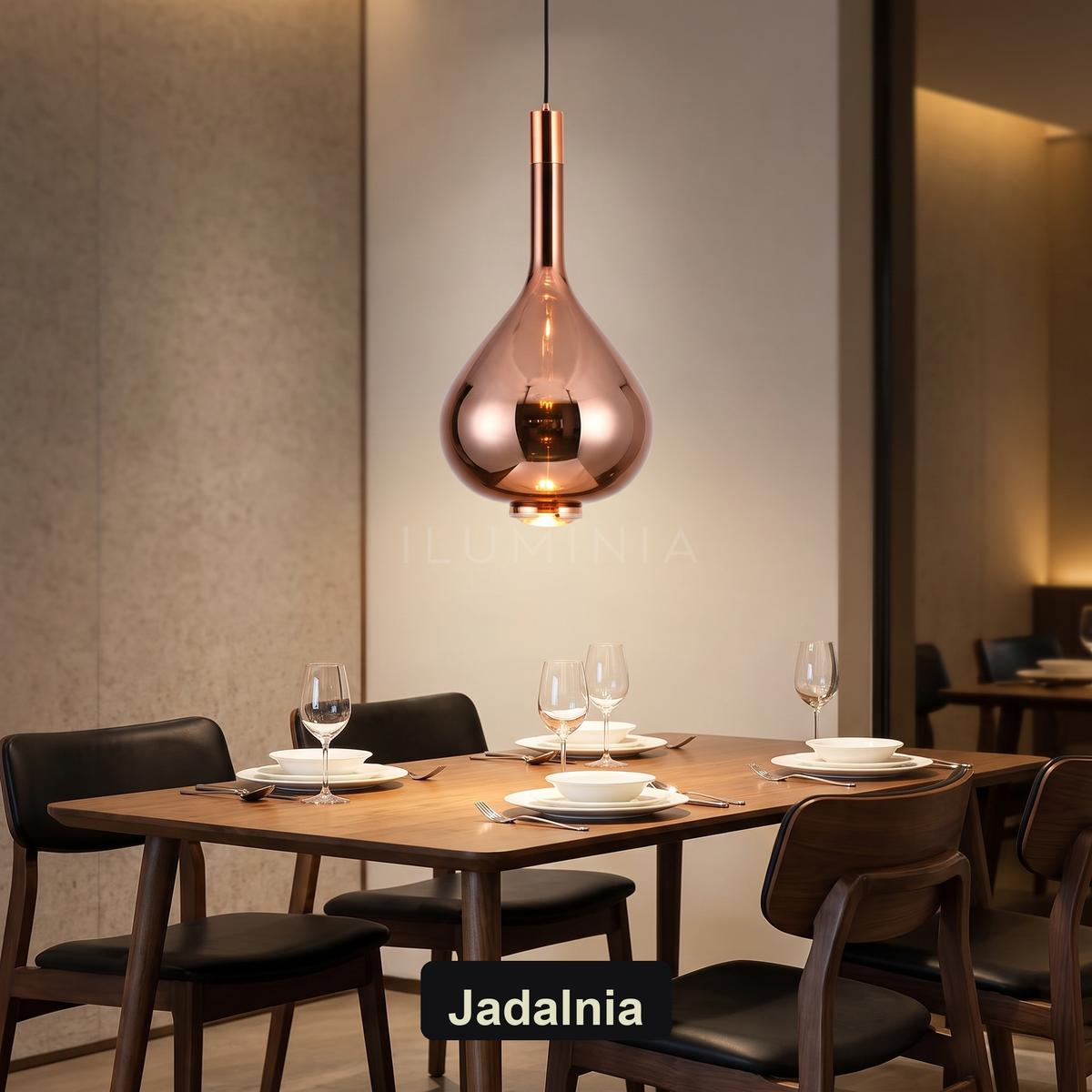 Lampa miedziana wisząca | Doriella