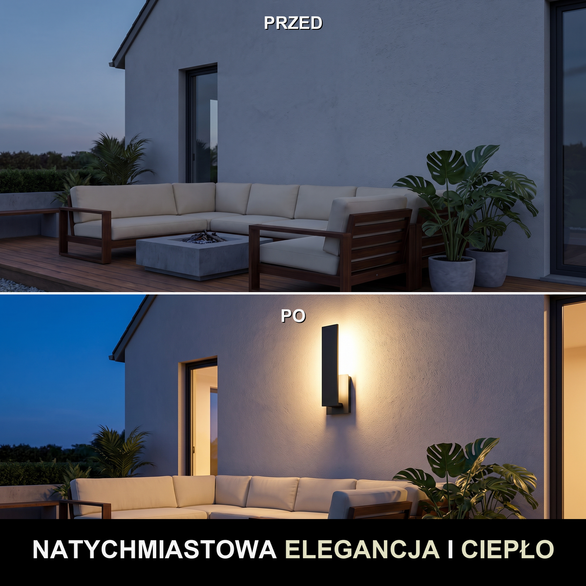 Kinkiet elewacyjny czarny LED IP65 | OBSCURIO
