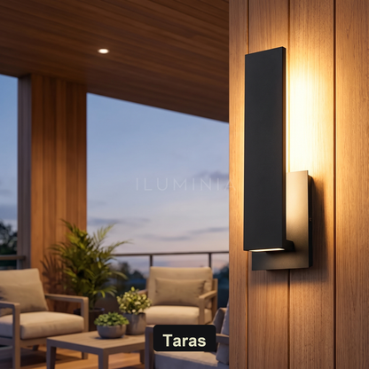 Kinkiet elewacyjny czarny LED IP65 | OBSCURIO