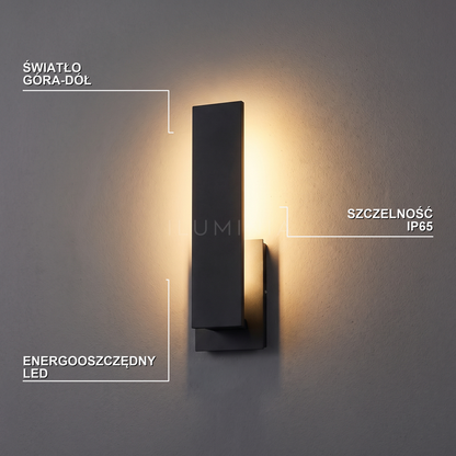 Kinkiet elewacyjny czarny LED IP65 | OBSCURIO