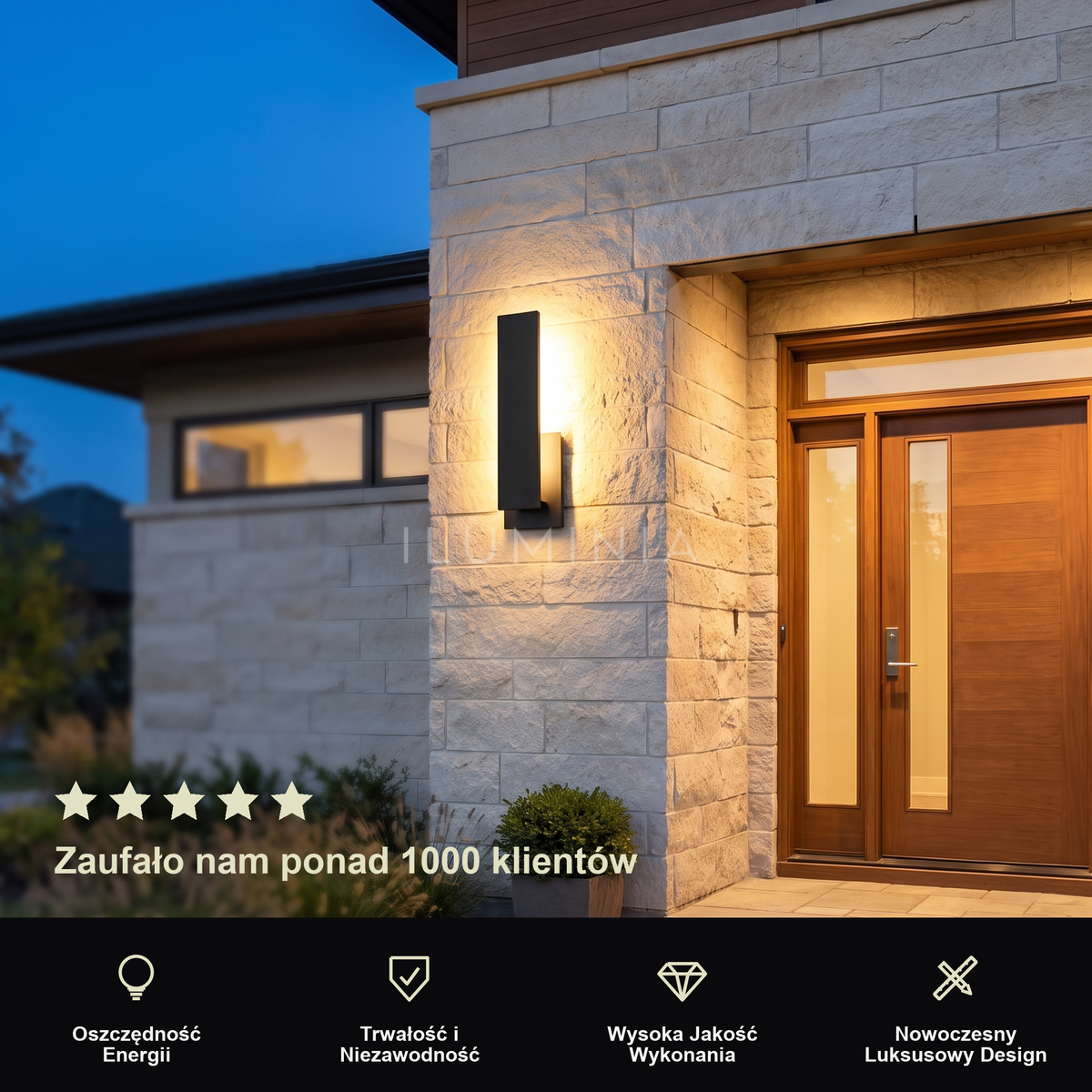 Kinkiet elewacyjny czarny LED IP65 | OBSCURIO