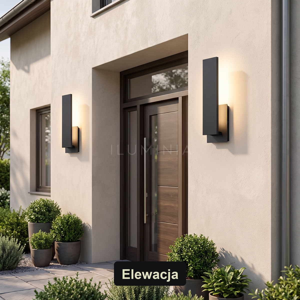 Kinkiet elewacyjny czarny LED IP65 | OBSCURIO