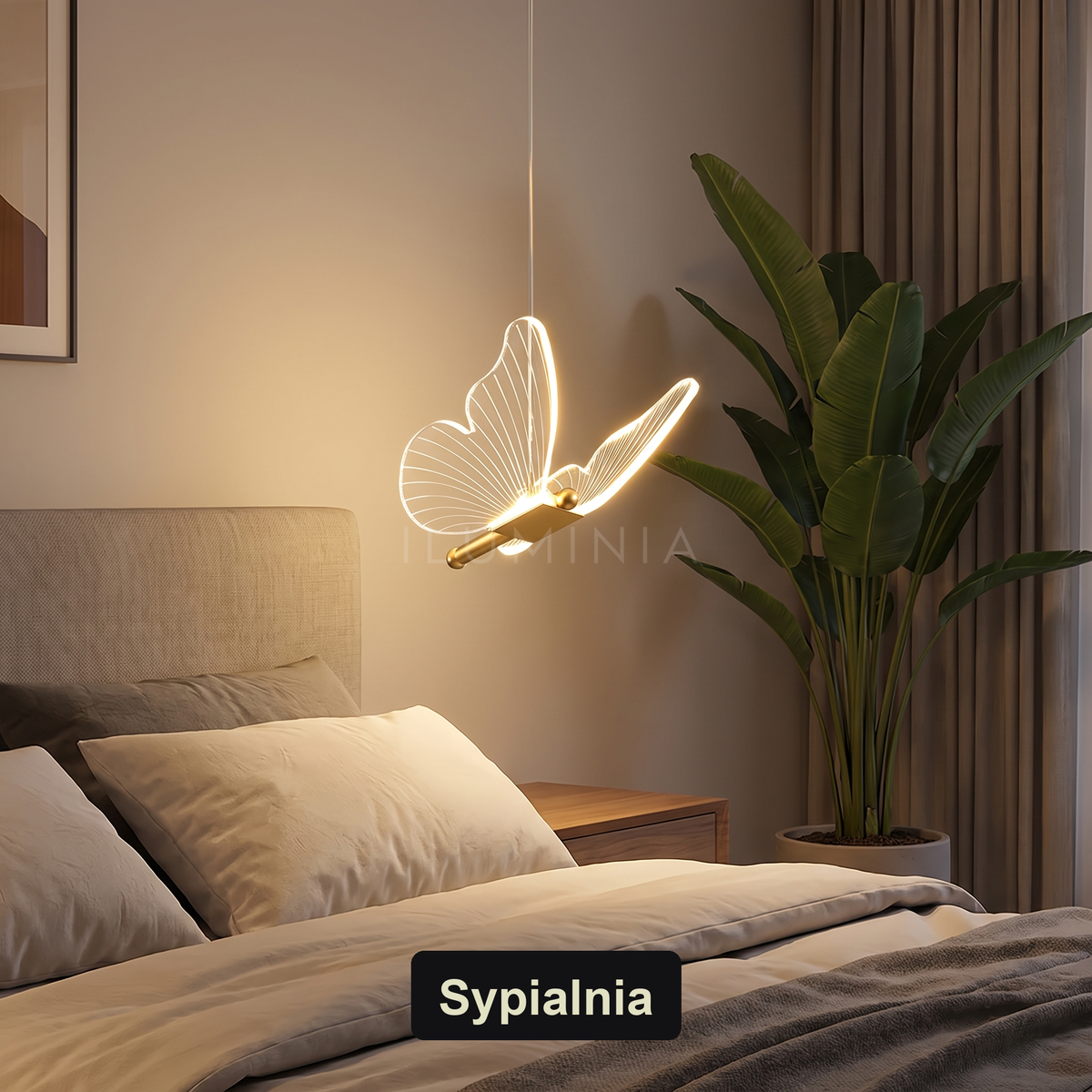 Lampa papierowa wisząca | Tellara – sypialnia