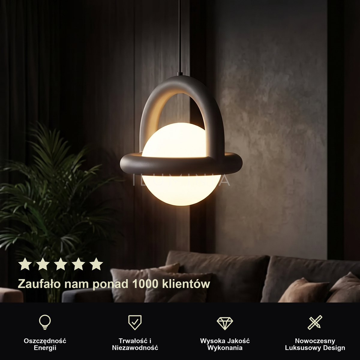 Lampa pierścieniowa wisząca | Illita