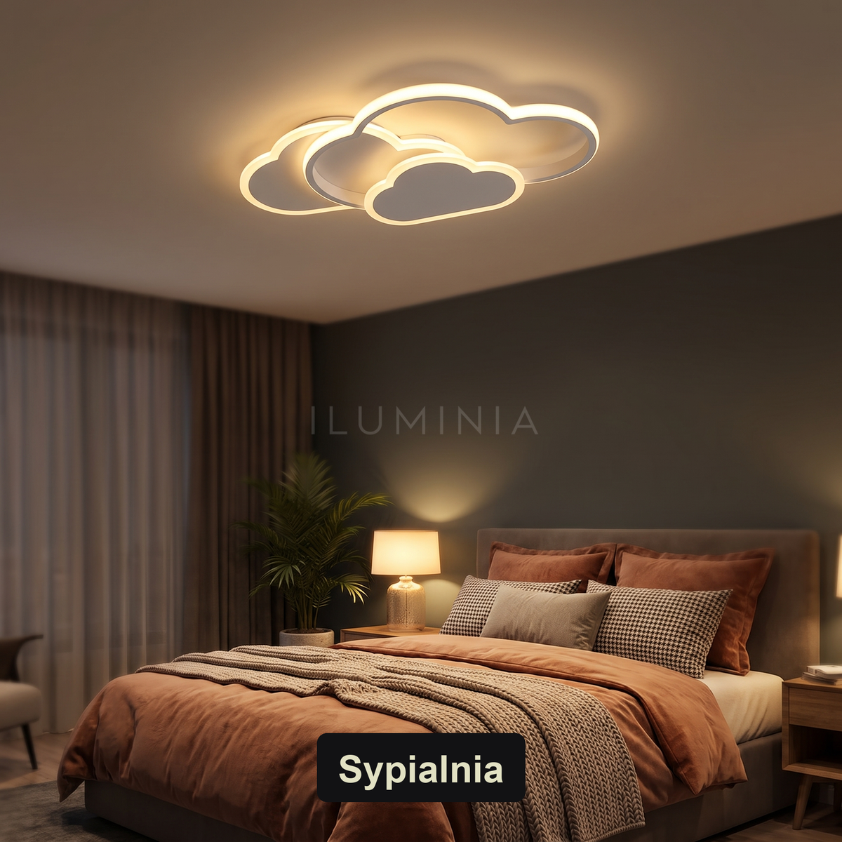 Lampa plafon chmura | Soliva – sypialnia