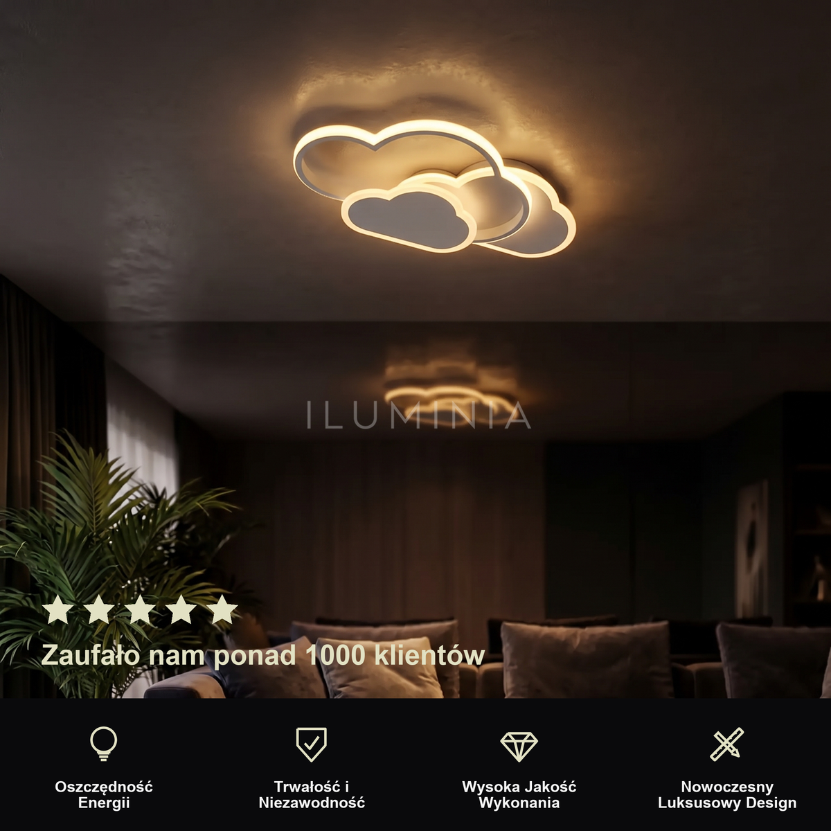 Lampa plafon chmura | Soliva – prezentacja