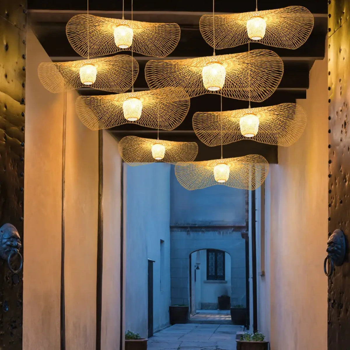Lampa rattanowa wisząca | Marcella