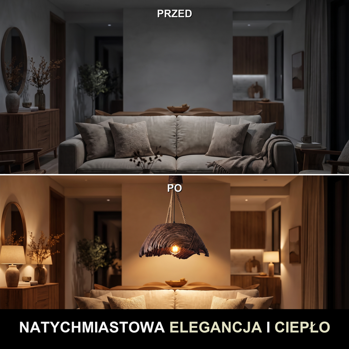 Lampa rustykalna wisząca | Gemmella