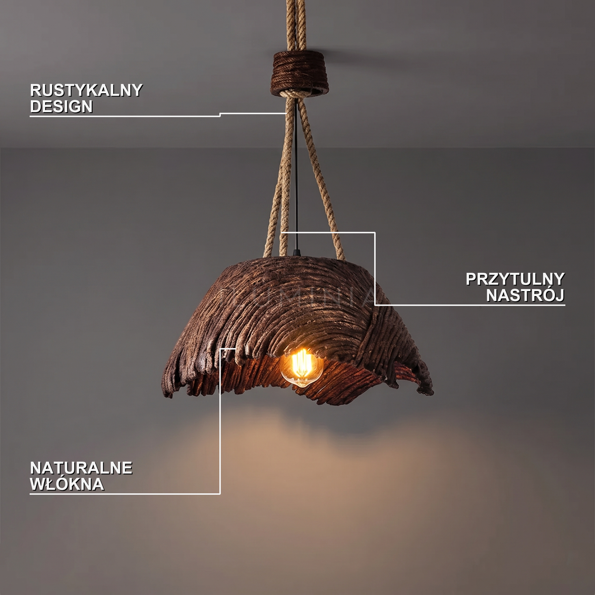 Lampa rustykalna wisząca | Gemmella